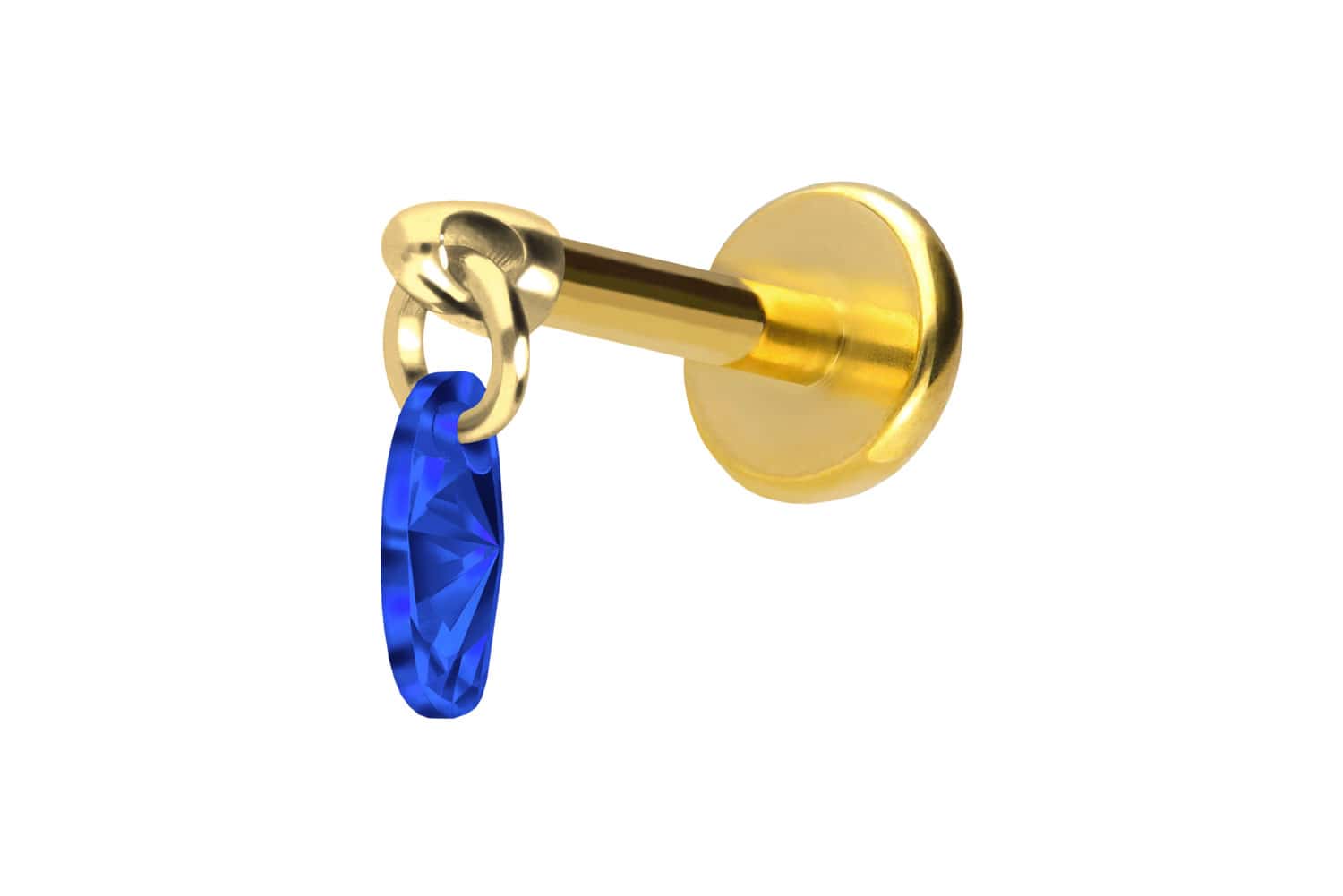 Titan Labret Piercing mit Push Fit KRISTALLOVAL